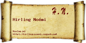 Hirling Noémi névjegykártya